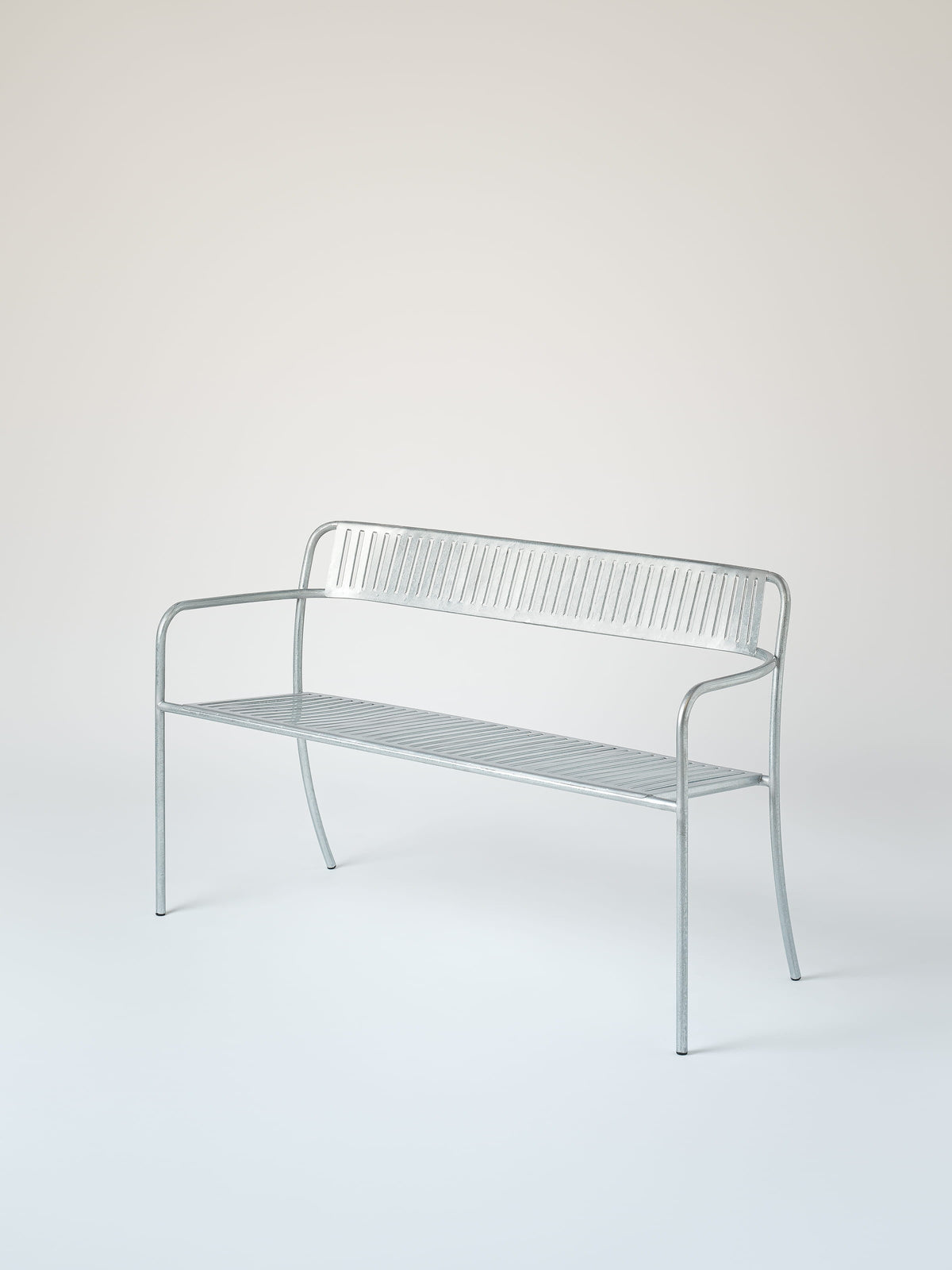 Patio with backrest Bench - Galvanized Varnished
