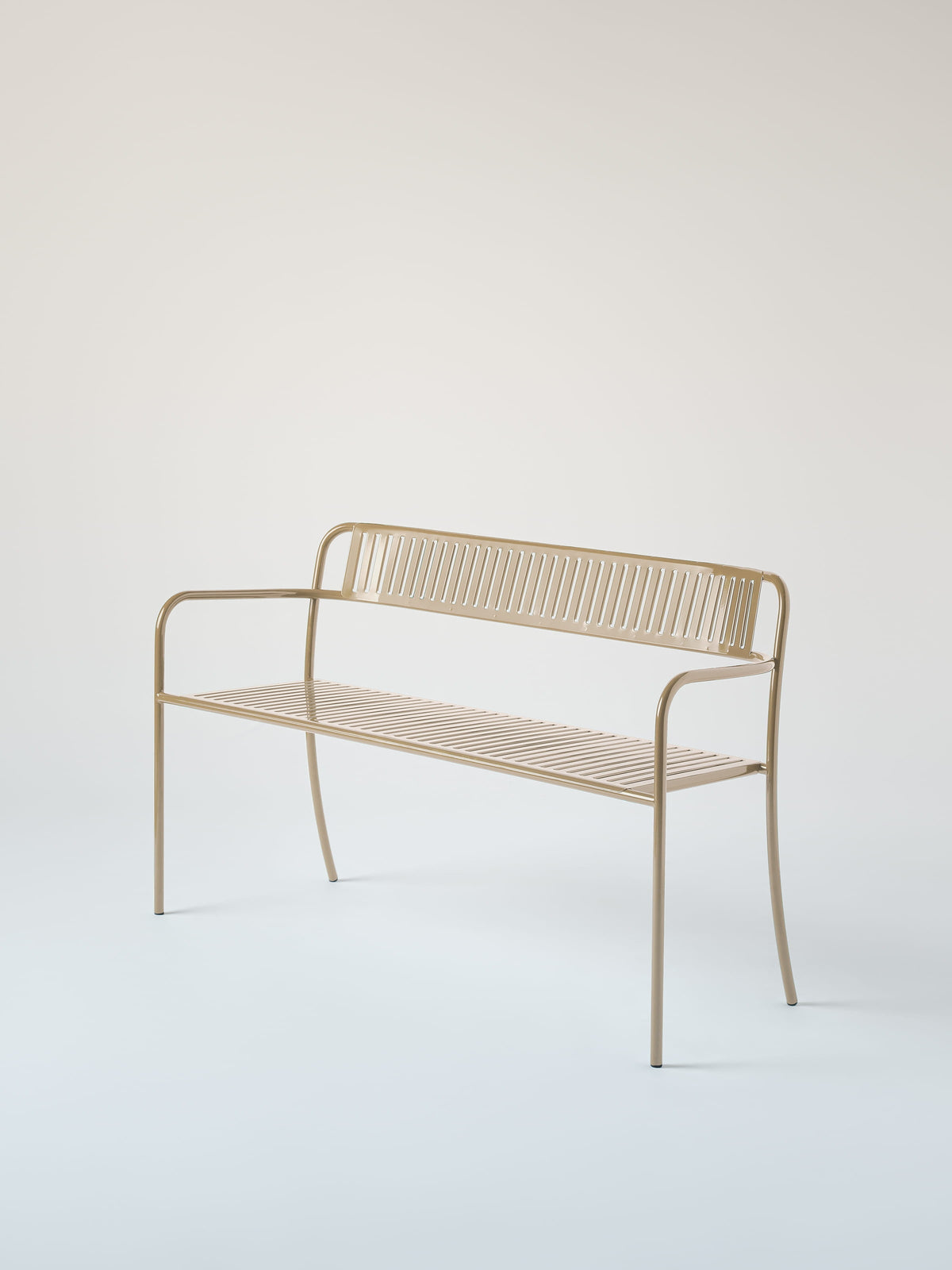 Patio with backrest Bench - Grey Beige