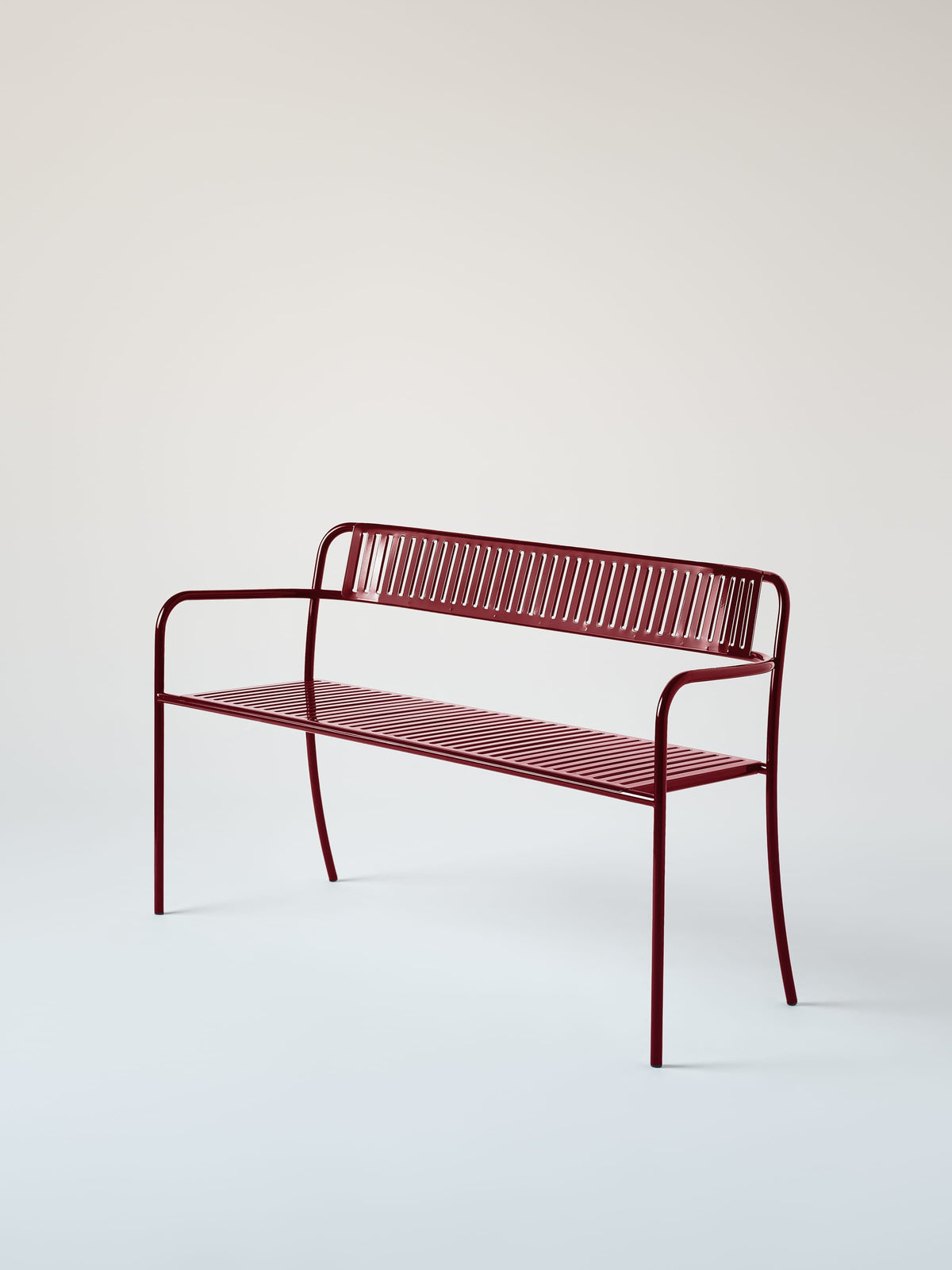 Patio with backrest Bench - Red Wine