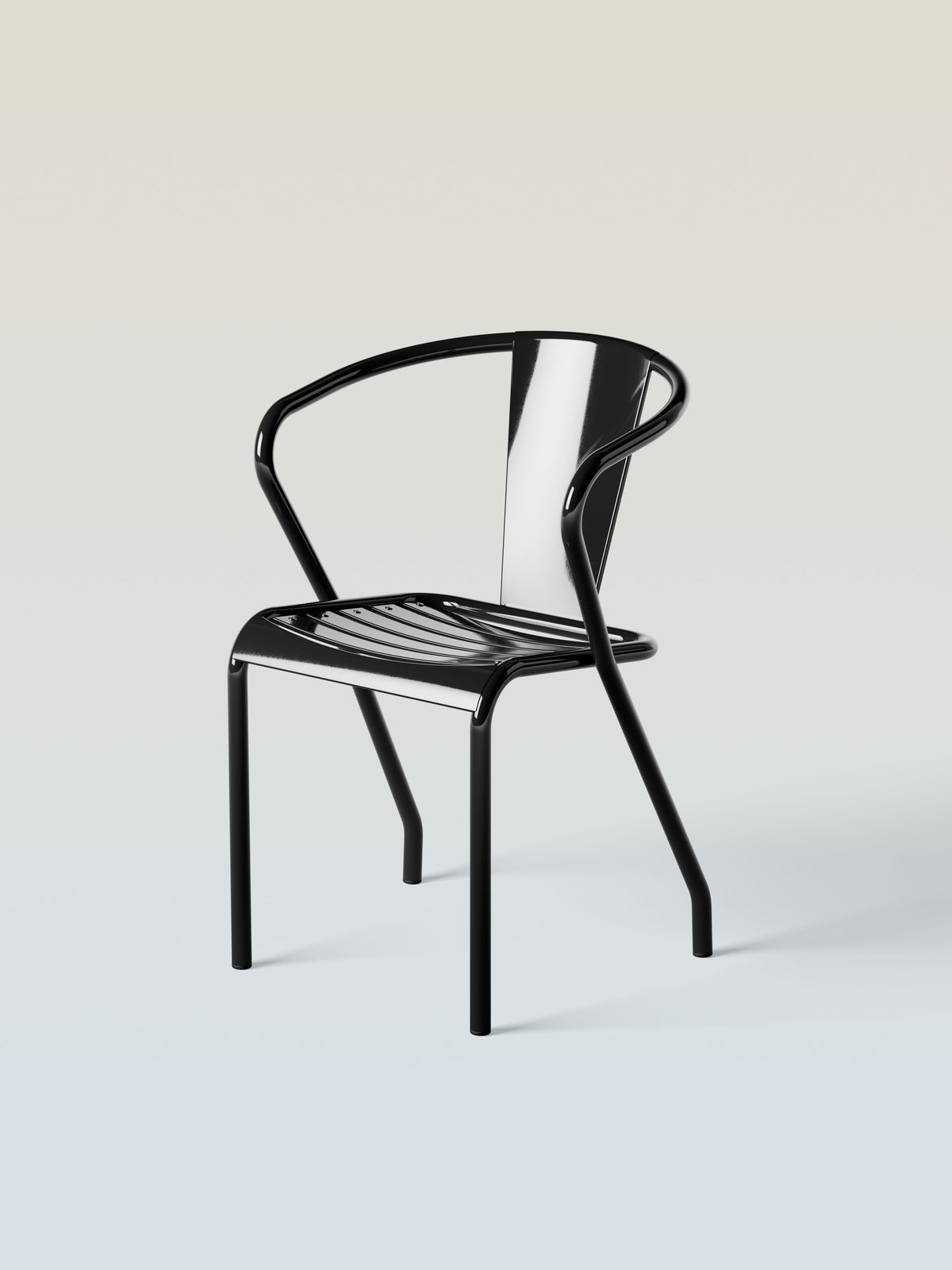 UD metal slat seat Armchair - Dark Black