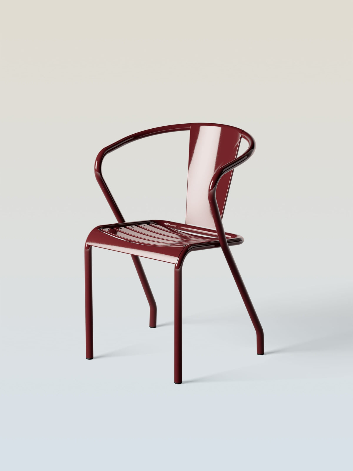 UD metal slat seat Armchair - Red Wine
