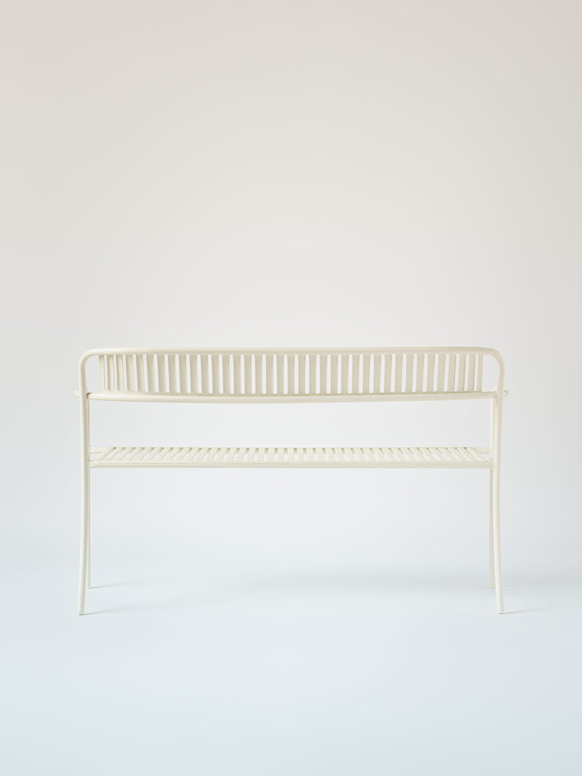 Patio with backrest Bench - Pearly White