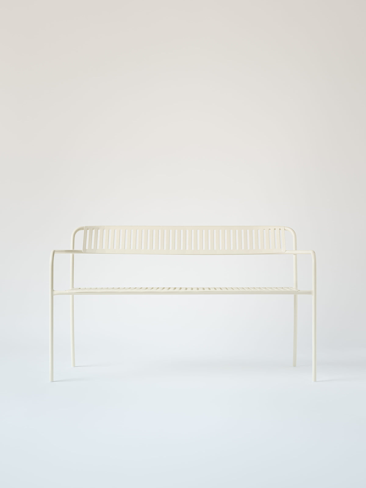 Patio with backrest Bench - Pearly White