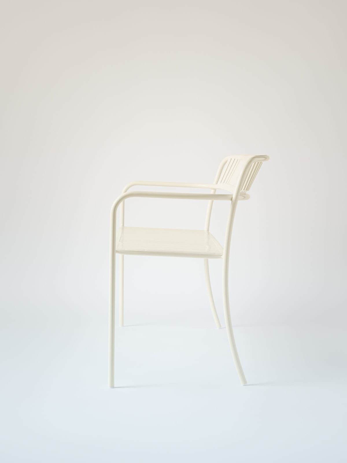 Patio with backrest Bench - Pearly White