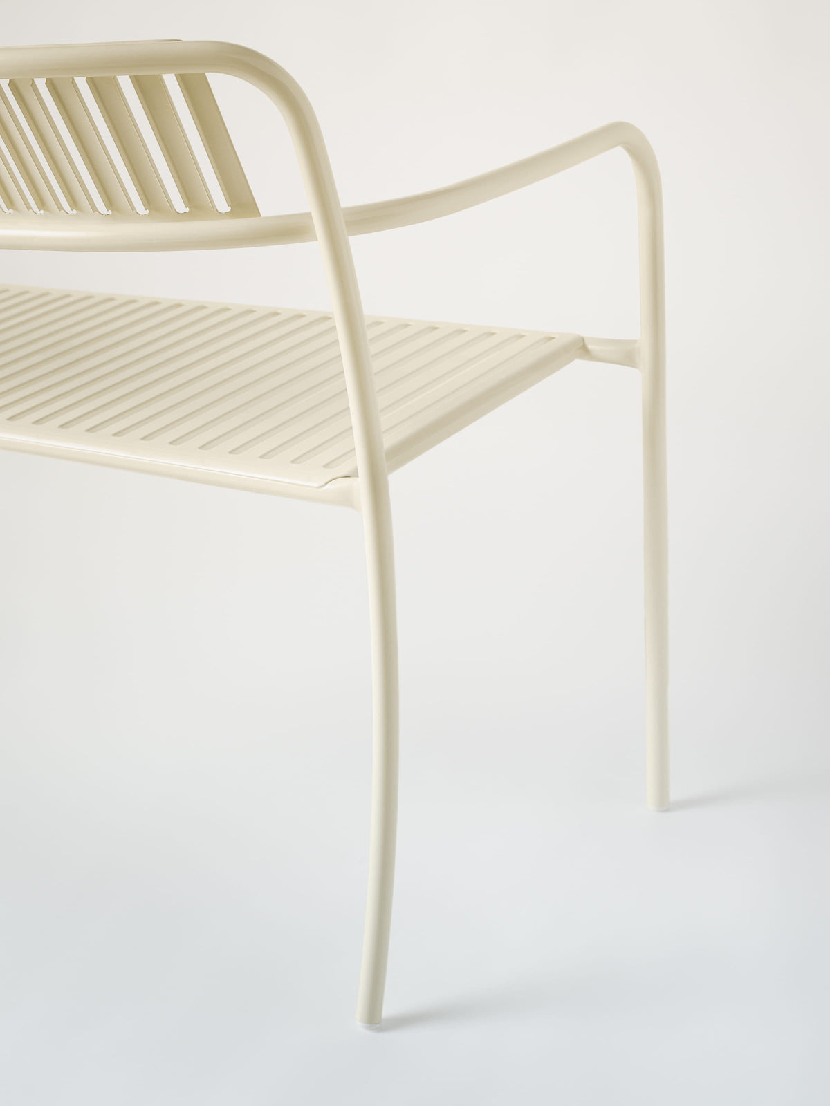 Patio with backrest Bench - Pearly White