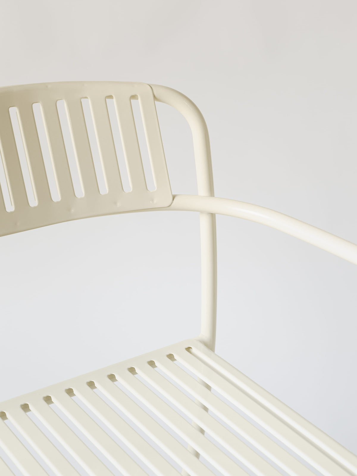 Patio with backrest Bench - Pearly White