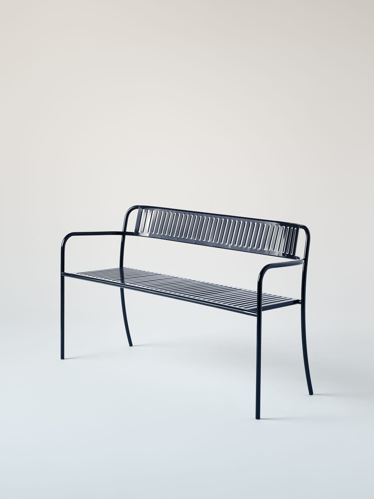 Patio with backrest Bench - Blue Black