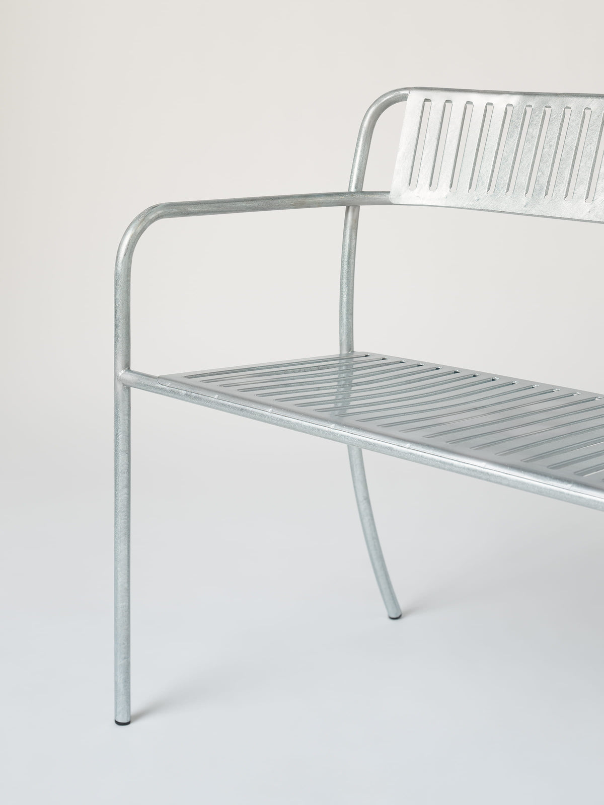 Patio with backrest Bench - Galvanized Varnished