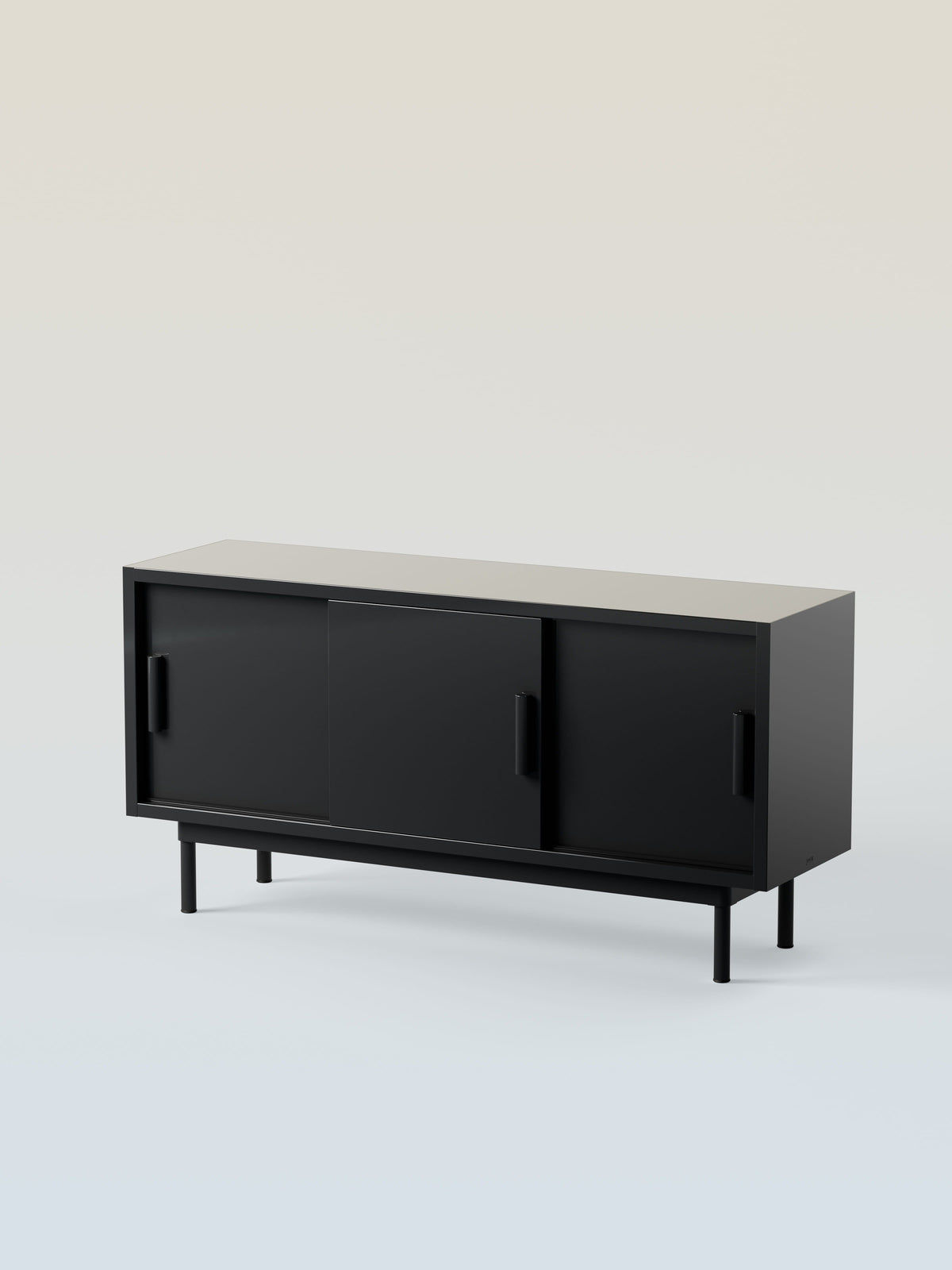 3-Sliding-Door Sideboard - Dark Black