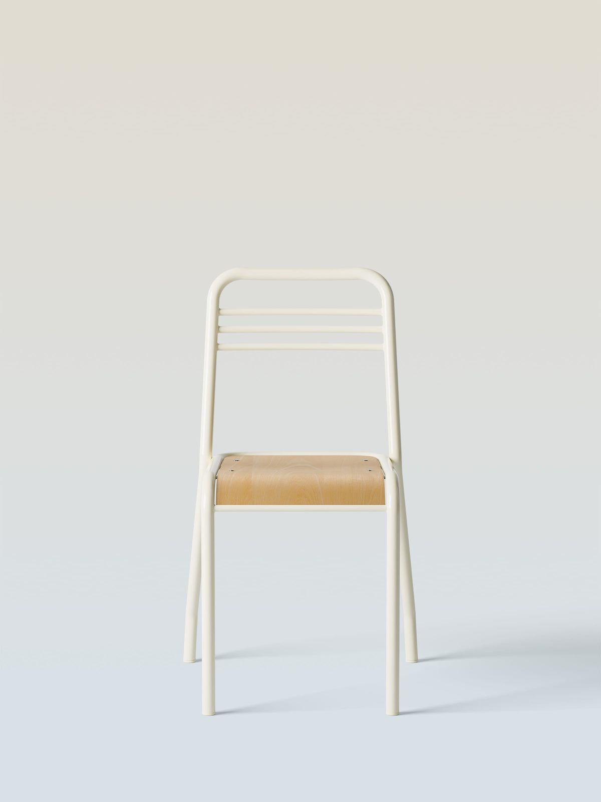 UD wood seat Chair - Pearly White