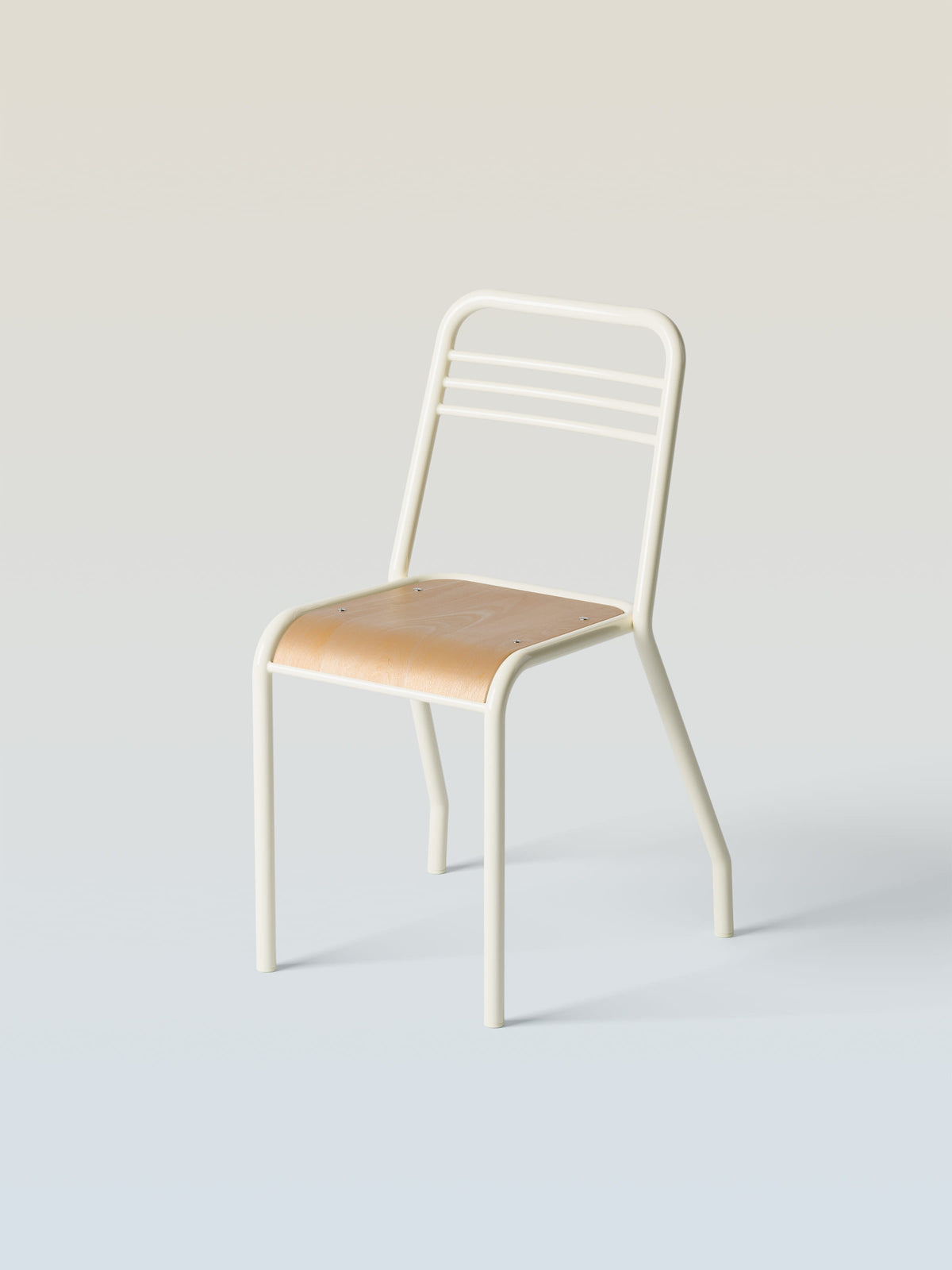 UD wood seat Chair - Pearly White