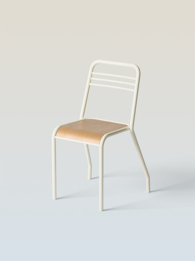 UD wood seat Chair - Pearly White