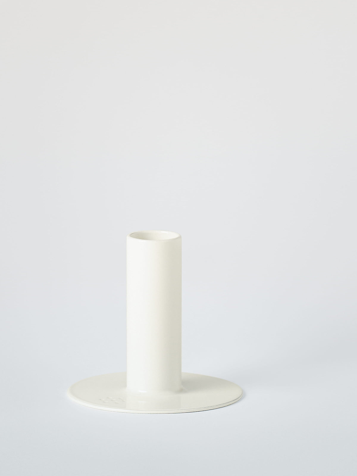 Small Candle Holder with Beeswax Candle - Pearly White