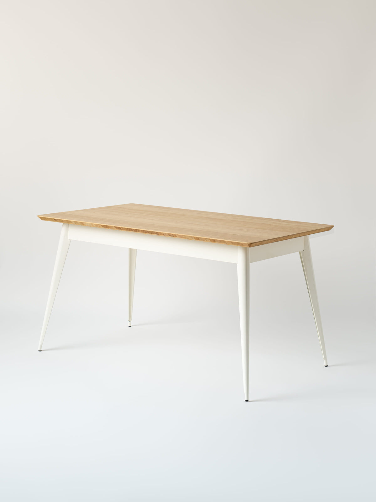 55 140x80 / natural oak top Table - Pure White