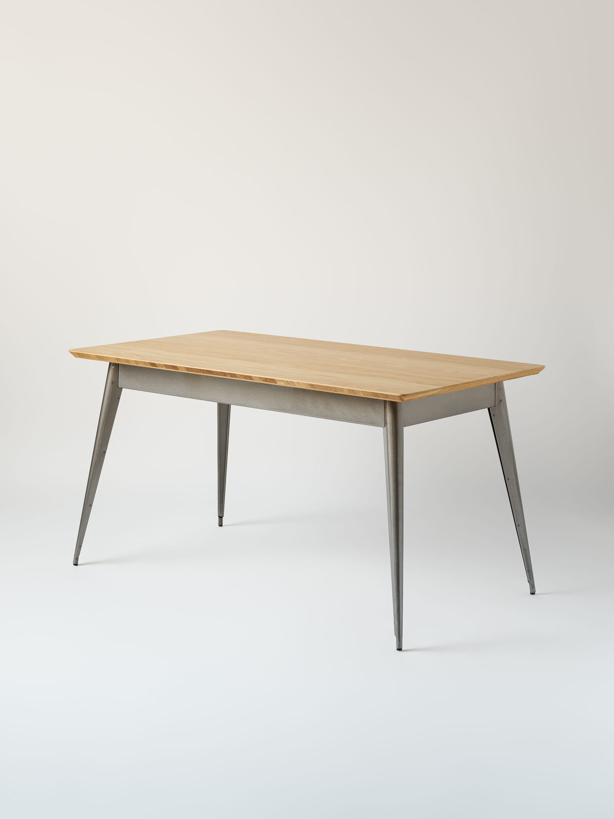 55 140x80 / natural oak top Table - Raw Varnished