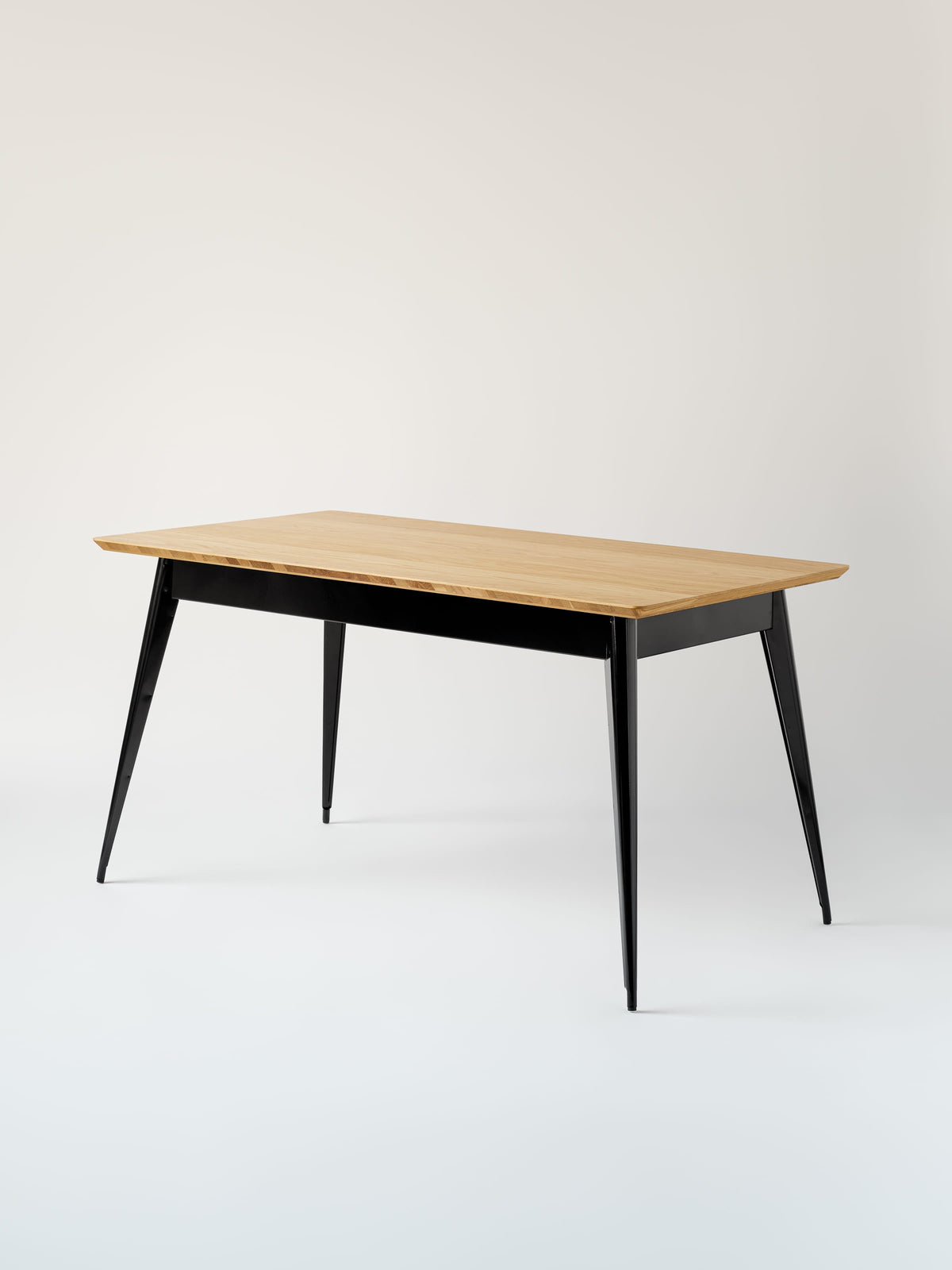 55 140x80 / natural oak top Table - Dark Black