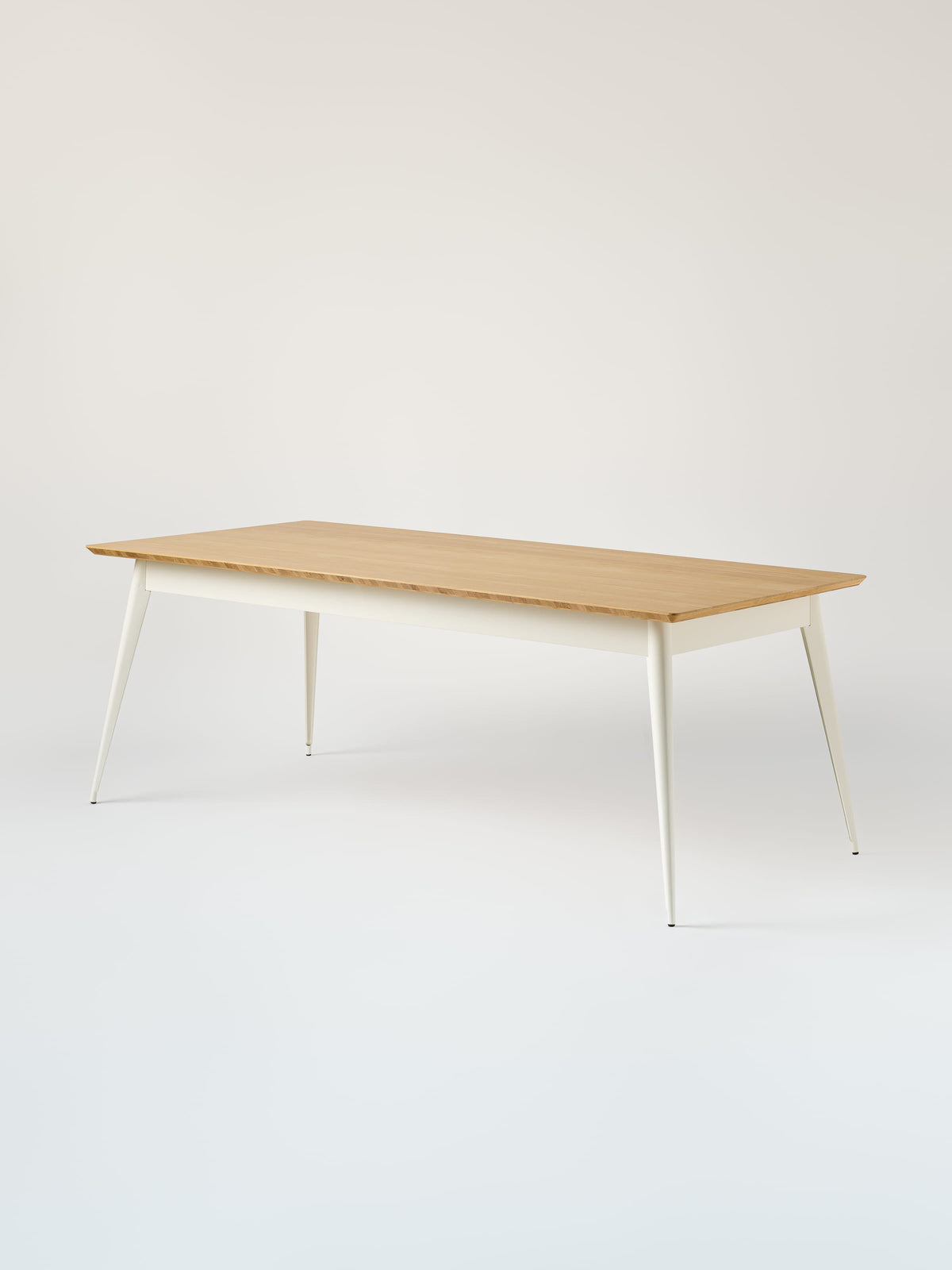 55 200x95 / natural oak top Table - Pure White