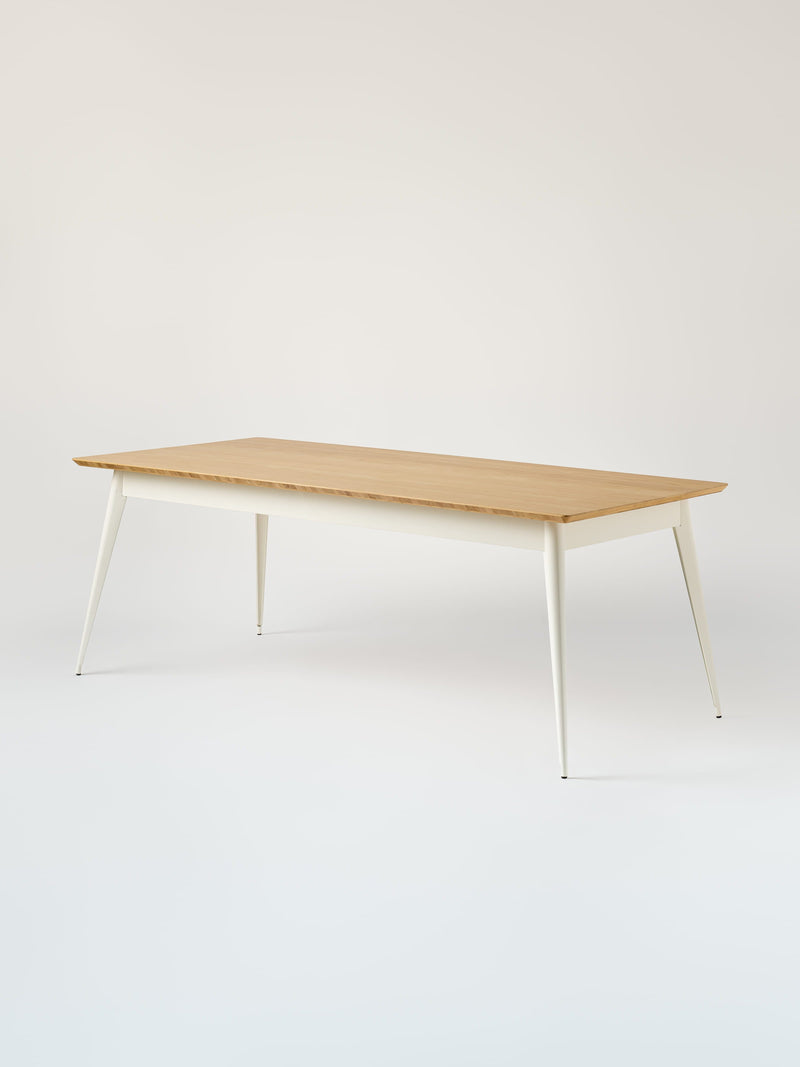 55 200x95 / natural oak top Table - Pure White