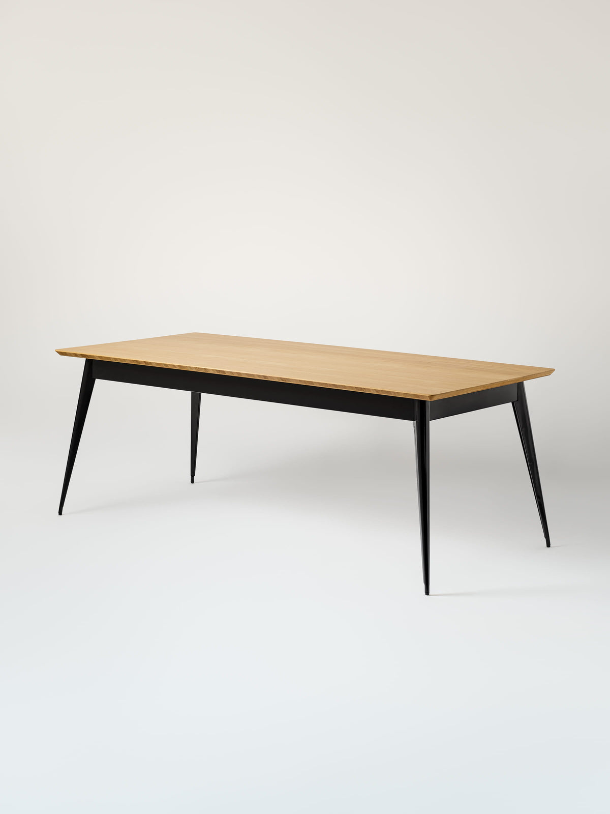 55 200x95 / natural oak top Table - Dark Black