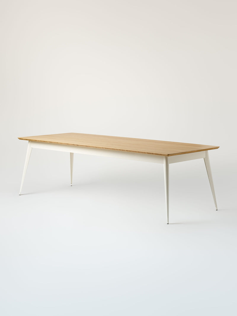 55 240x100 / natural oak top Table - Pure White
