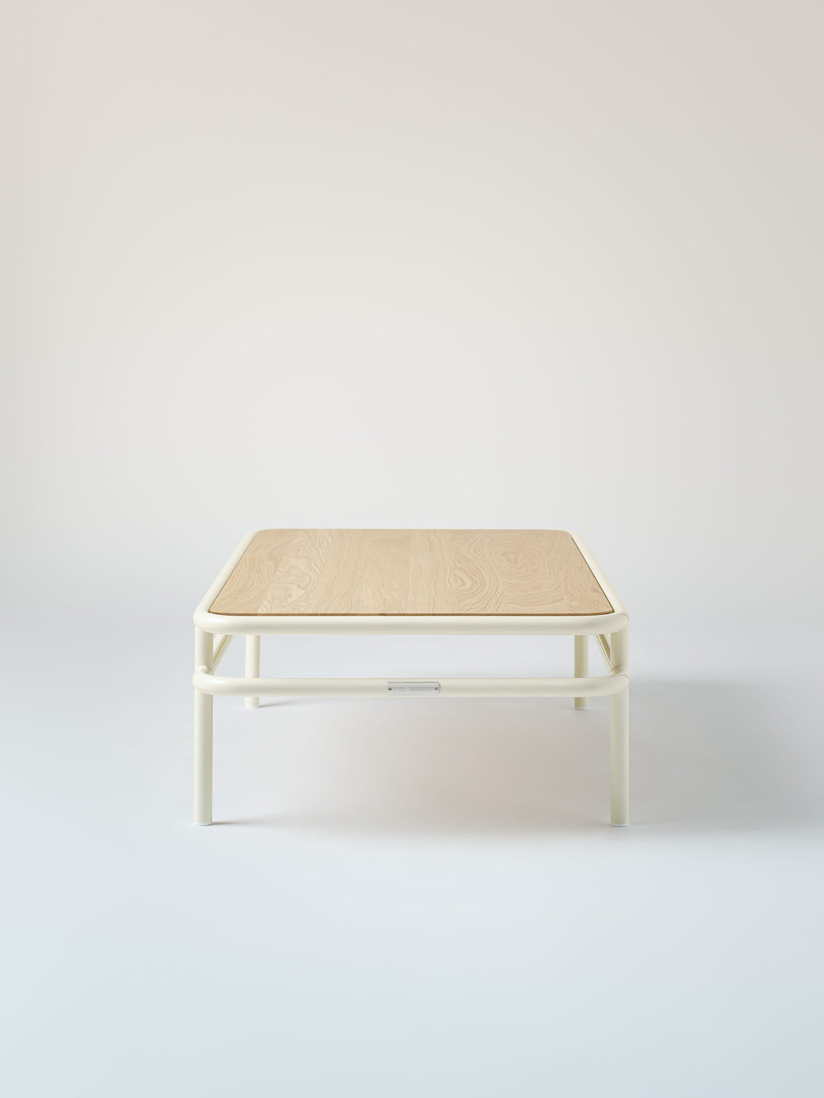 UD 120x60 / natural oak top Coffee Table - Pearly White
