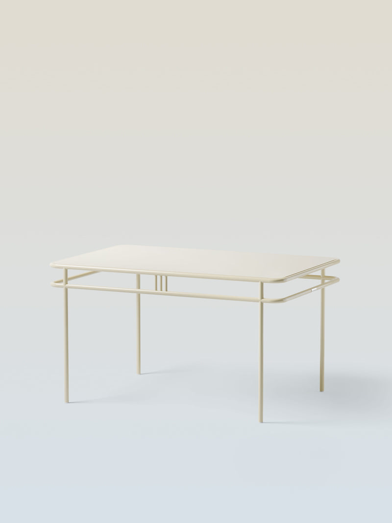 UD 140x90 / metal top Table - Pearly White