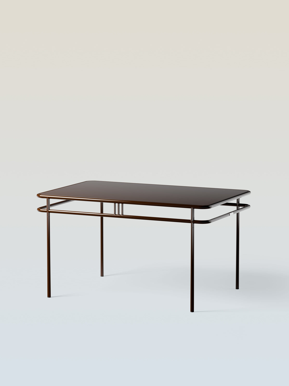 UD 140x90 / metal top Table - Brown Black