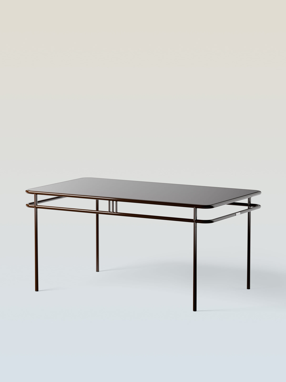 UD 160x90 / metal top Table - Brown Black