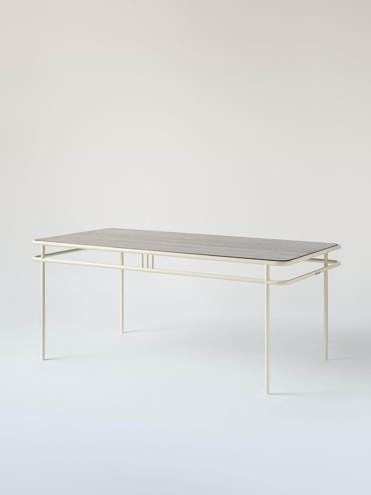 UD 180x90 / walnut-stained oak top Table - Pearly White