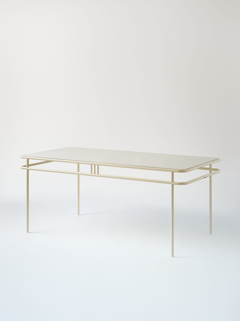 UD 180x90 / metal top Table - Pearly White