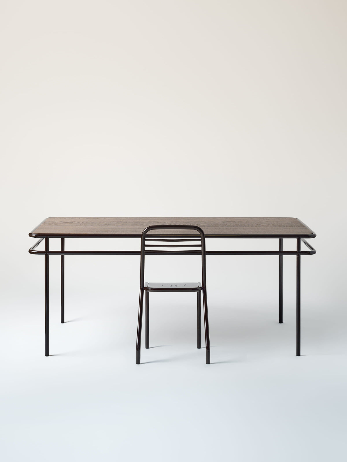 UD 180x90 / walnut-stained oak top Table - Brown Black